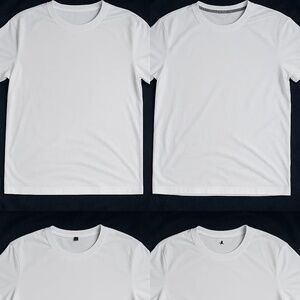 5-Pack White Crewneck T-Shirts Size Medium